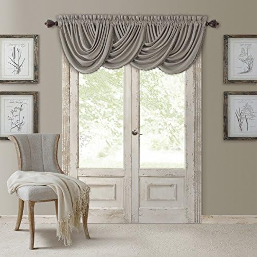 Elrene All Seasons Waterfall Valance 52 x 36 Silver