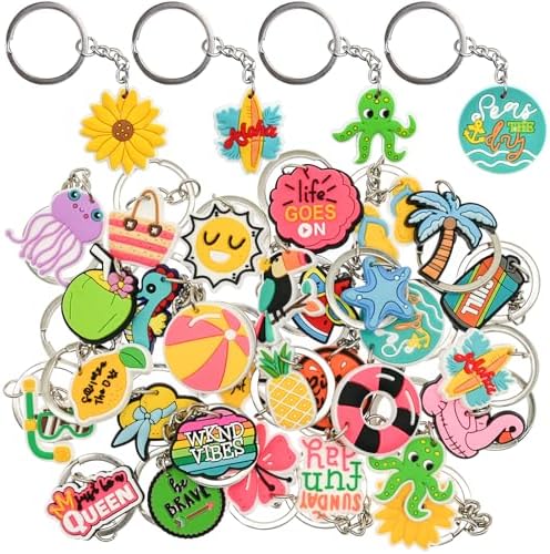 30pcs Cute Summer Keychain Charms for Bags and Keys