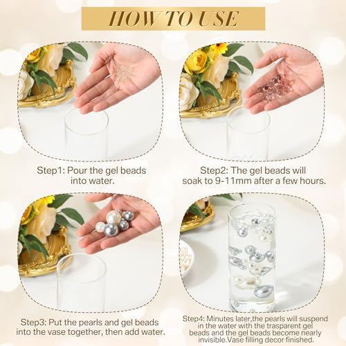 Sureio 6400 Pearls Vase Filler No Hole Beads