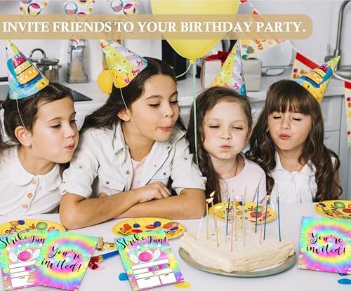 Tie Dye Birthday Invites With Envelopes 20 Pack