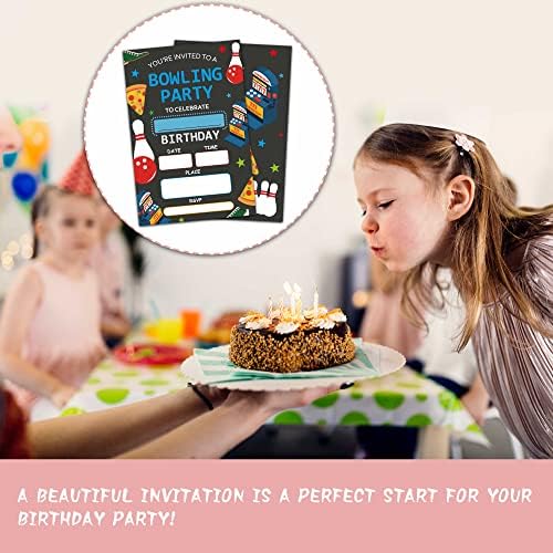 Bowling Theme Birthday Invites with Envelopes 20-Pack