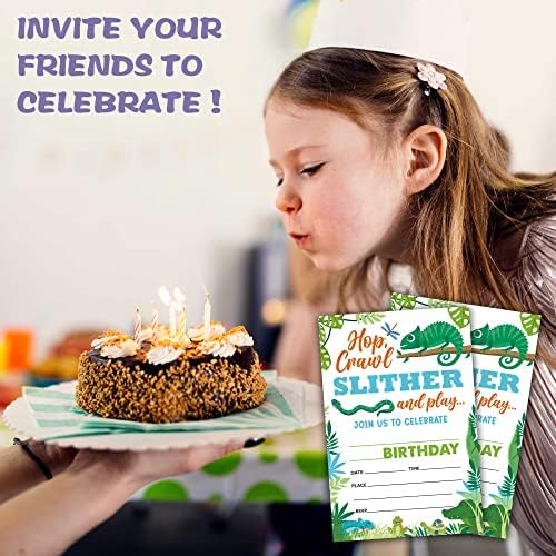 Reptile Themed Birthday Invites for Adults 4x6 Lizard Party Decorations