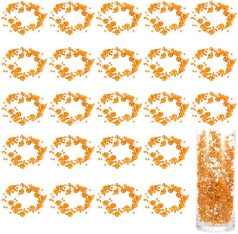 Uxcell 30pcs Artificial Pearl String for Floating Candle Orange