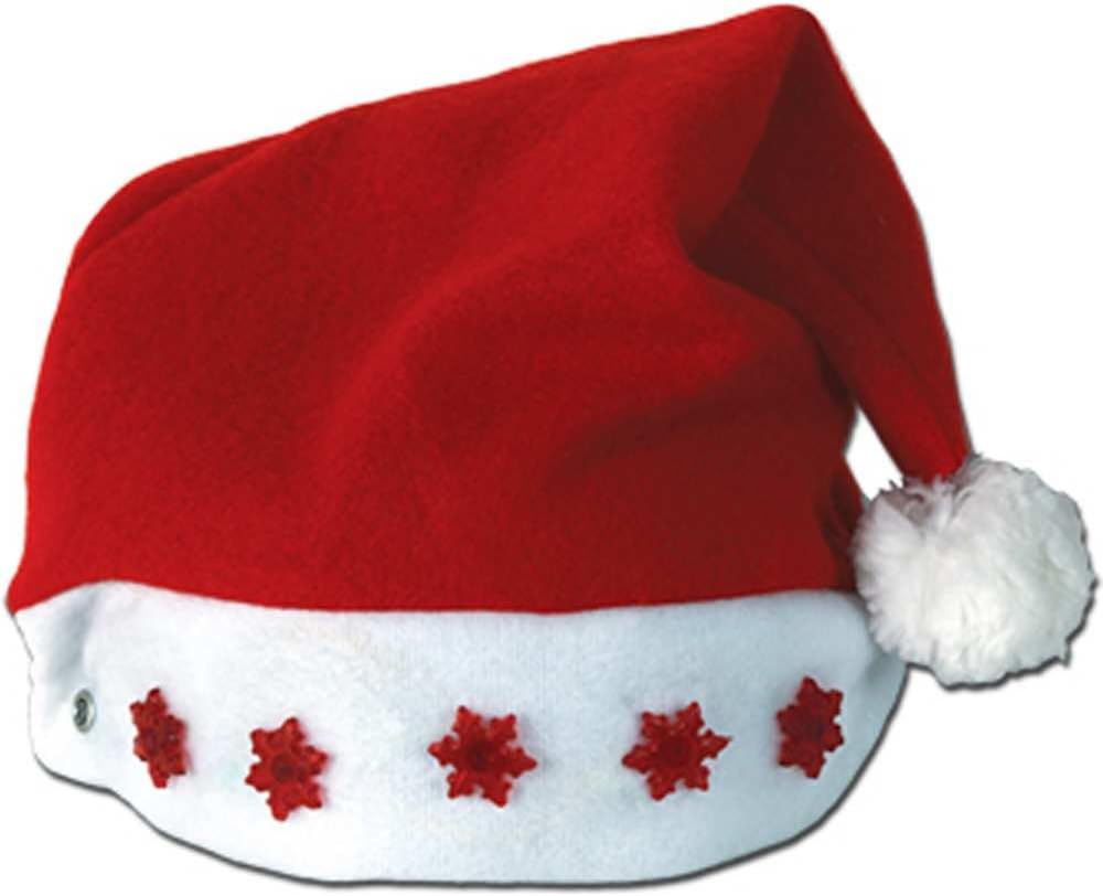 Beistle Plush Santa Party Hat with Light Up Stars