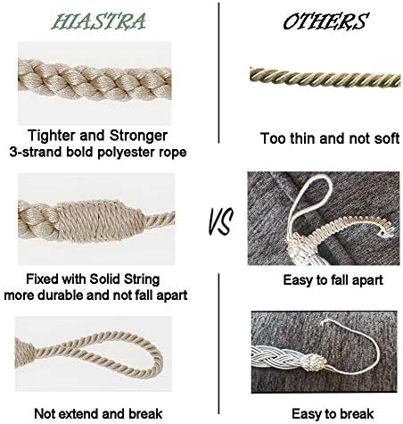 Curtain Tiebacks Ropes 4pcs Handmade Beige Holdbacks