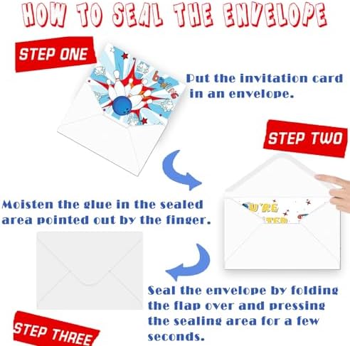 15 Pack Bowling Birthday Invitations with Envelopes