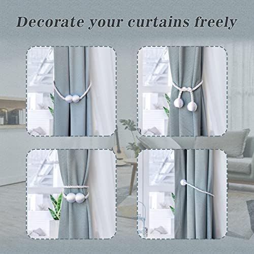 Hion Magnetic Curtain Holdbacks White 6 Pack