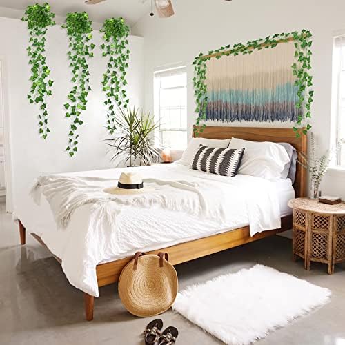 CQURE 12 Pack 84 Ft Artificial Ivy Garland