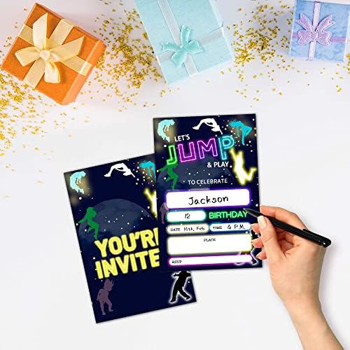 Trampoline Park Birthday Party Invitation Cards For Teens Kids Parties