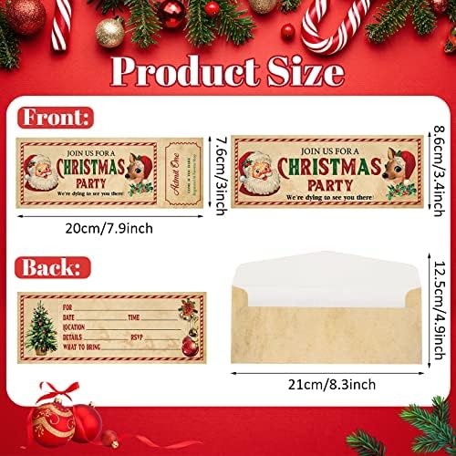 Woanger 50 Pcs Christmas Invitations with Envelopes Set