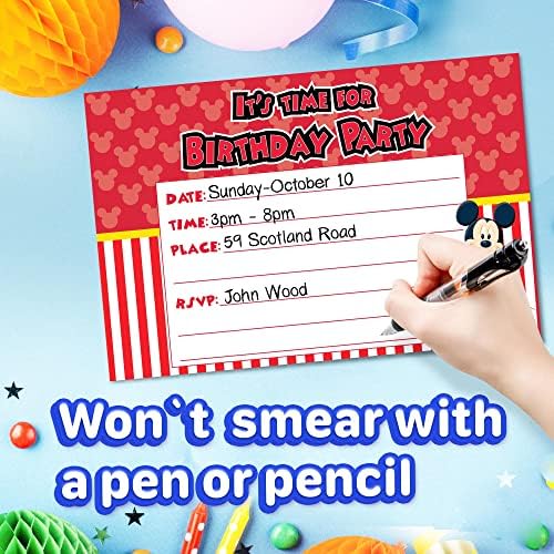 Set of 20 Classic Birthday Invite Cards Envelopes