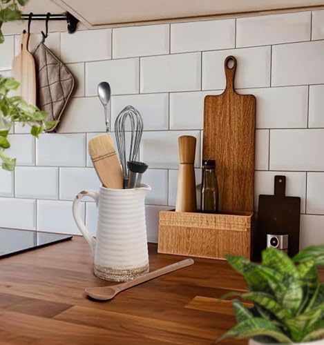 Quoowiit Ceramic Rustic Vase with Handle