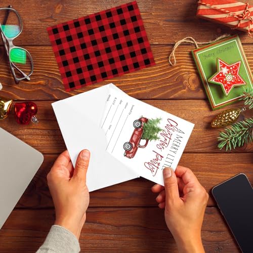 Whaline 25 Pack Christmas Party Invitations with Envelopes