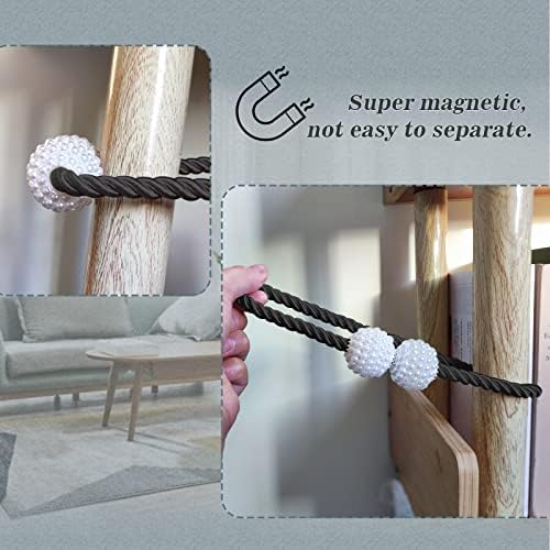 Hion Magnetic Curtain Holdbacks Black 2pcs