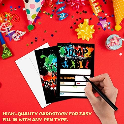 Trampoline Birthday Party Invitation Set