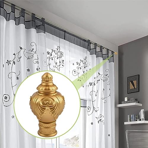 6Pcs Gold Plastic Curtain Finials for 28mm Rods