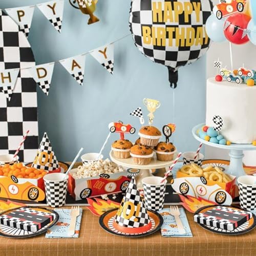 50 Pcs Racing Car Checkered Napkins for Parties