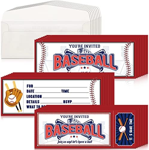 Woanger Baseball Party Invites 50 Pcs with Envelopes