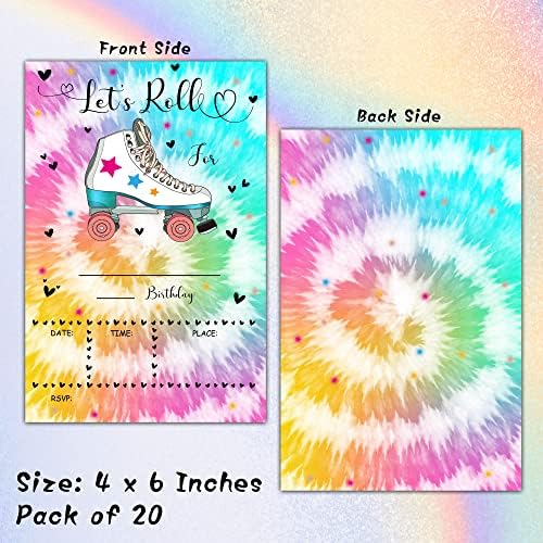 Skating Birthday Invites with Envelopes 20 Pack