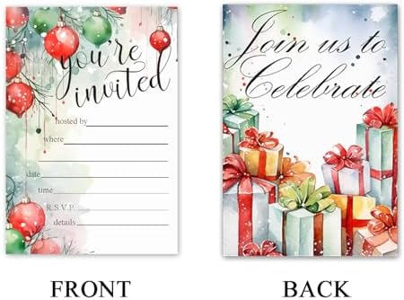 4x6 Inch Holiday Invitation Cards with Envelope 30 Pcs
