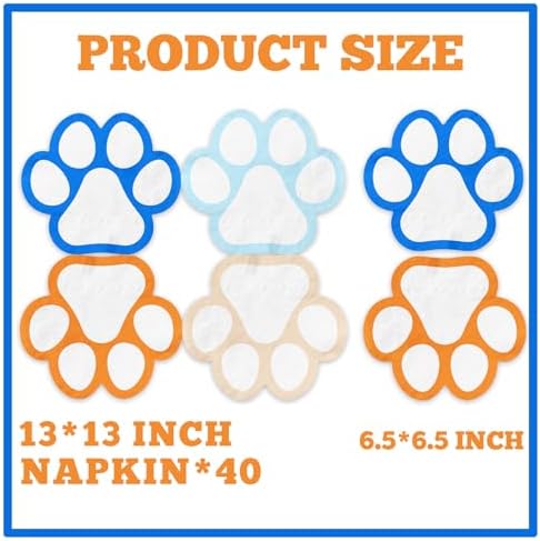 Blue Dog 40-Pcs Paw Napkins - Birthday Party Set