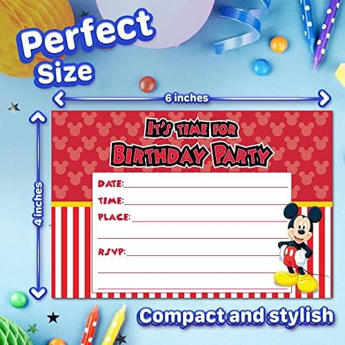 Set of 20 Classic Birthday Invite Cards Envelopes