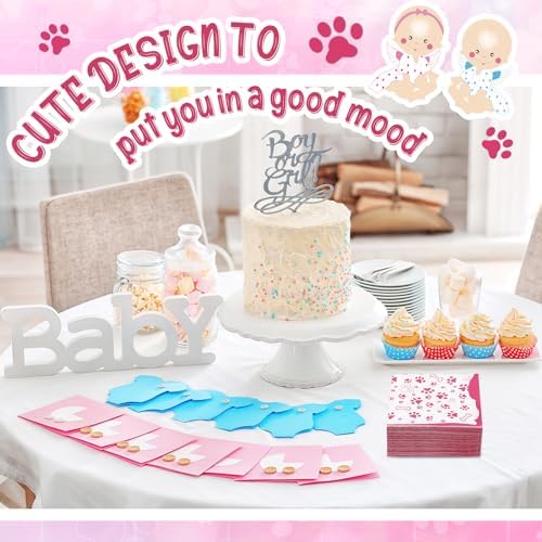 CHENGU 100 Piece Paw Print Napkins 2 Layers