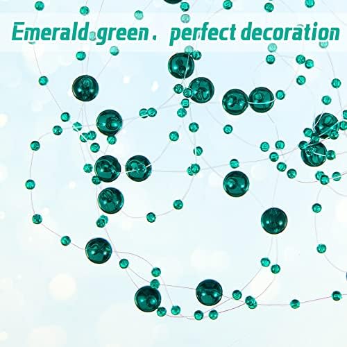 Tondiamo 24 Pcs Clear Green Artificial Pearl Garland String Decorations