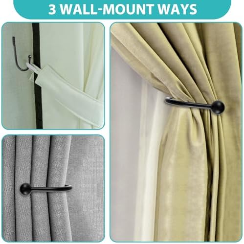 8 PCS Black Curtain Tie Backs Decorative Holders