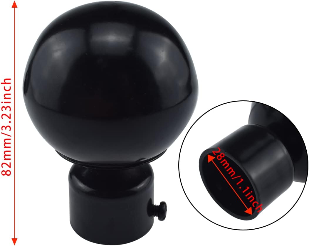 Aifeier ET Black Curtain Rod End Caps 2 PCS