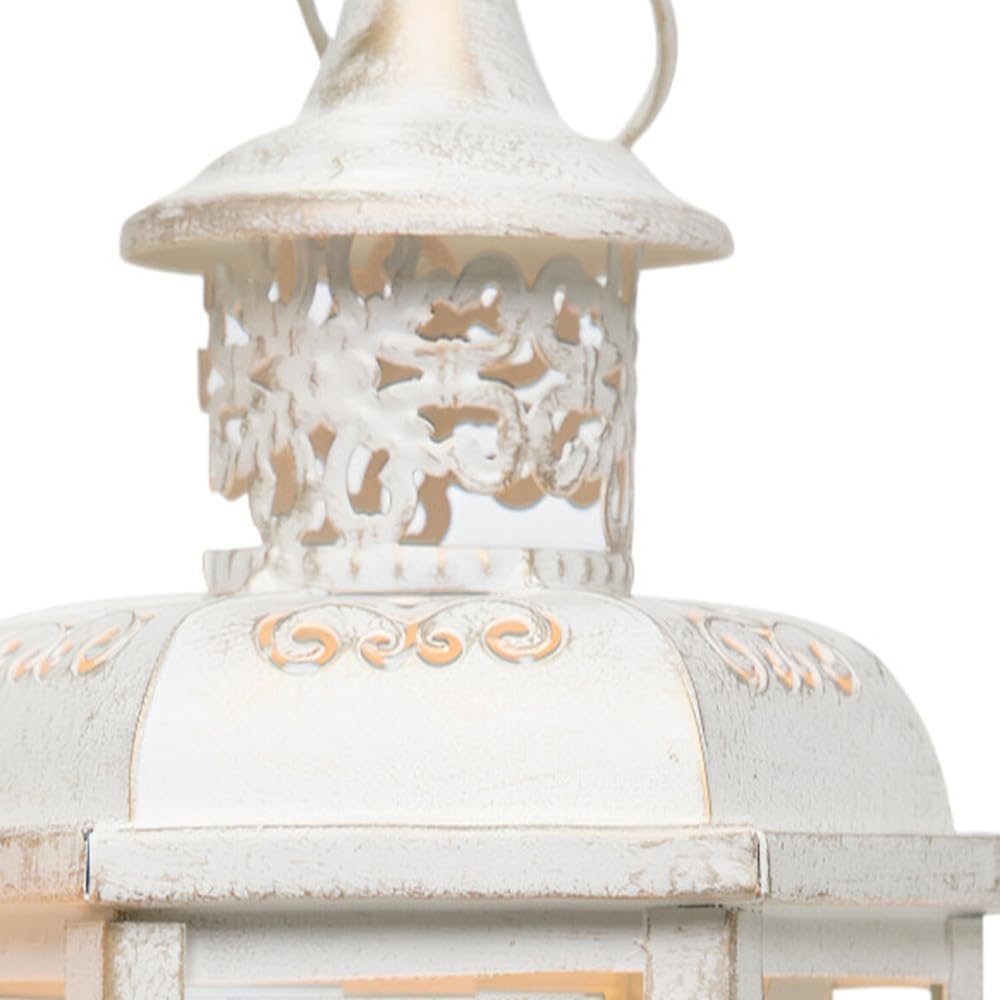 Set of Two White Gold Glass Metal Candle Holders