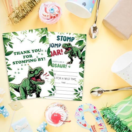 VIVORA Dinosaur Party Invitation Cards Set of 30