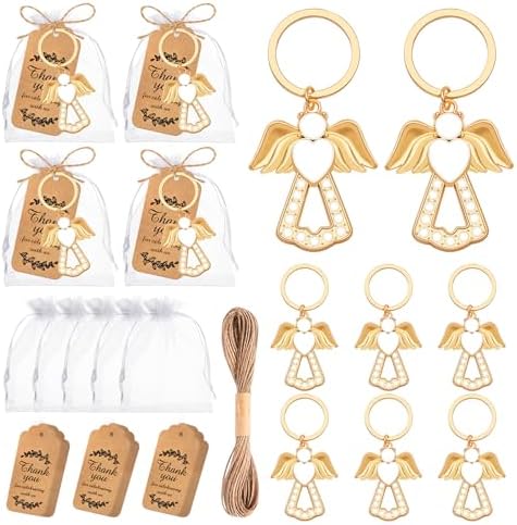 VZCBZC 24Set Angel Keychain Favor Pack