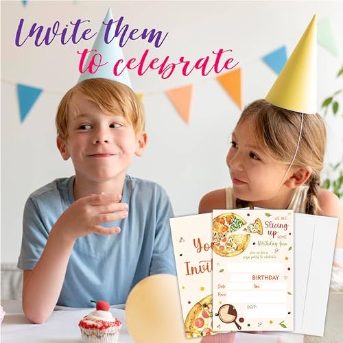 Pizza Birthday Invitation 4x6 Double Sided