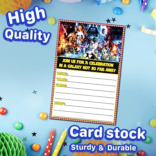 Set of 20 Galactic Birthday Invites with Envelopes