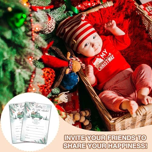 Winter Wonderland Baby Shower Invites with Envelopes