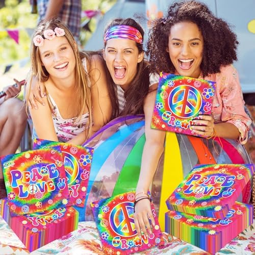Dydamud Tie Dye Napkins 40Pcs 60s 70s Party Decor
