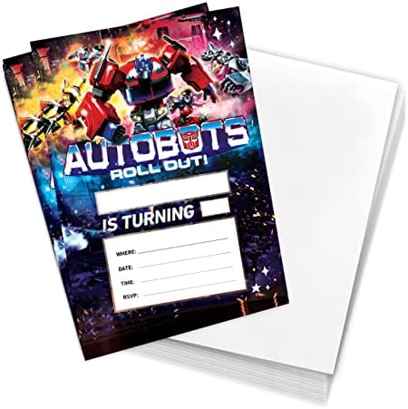 Desert Cactus Transformers Birthday Invitations 10 Piece Set With Envelopes