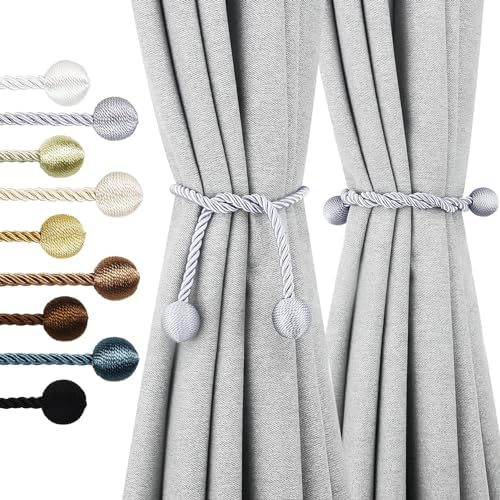 Nieffeiy Modern Grey Curtain Tiebacks Outdoor Elegant