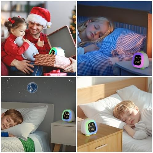 ANALOI Kids Alarm Clock with Night Light and Dinosaur Design