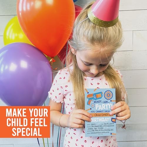 Hadley Designs Dart War Birthday Invitations for Boys