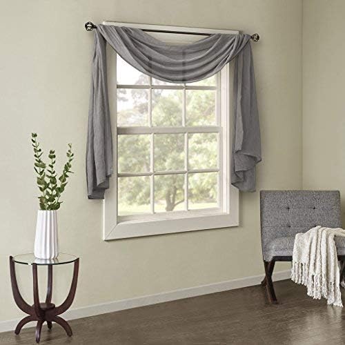 Madison Park Harper Sheer Curtain - 42 x 144 Grey