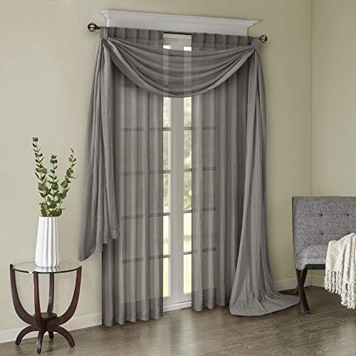 Madison Park Harper Sheer Curtain - 42 x 144 Grey