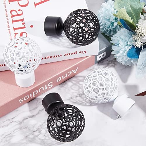 GORGECRAFT 2PCS Black Round Curtain Rod Finials