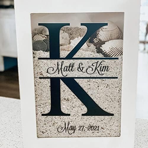 Personalized White Shadow Box Frame for Unity Sand Ceremony