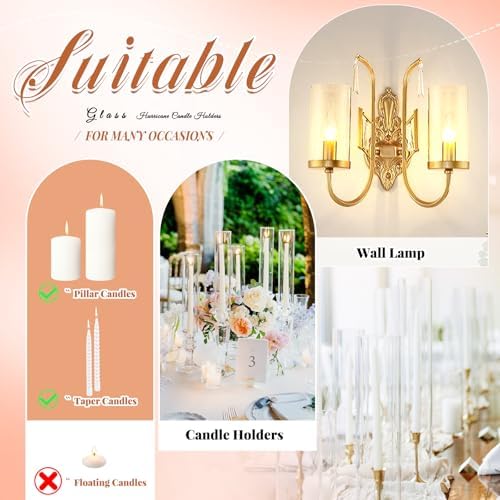 Showgeous 24 Piece Hurricane Candle Holder Set