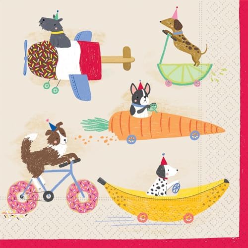 Pawty Pups Dog Themed Party Napkins 40 Count - 3 Ply