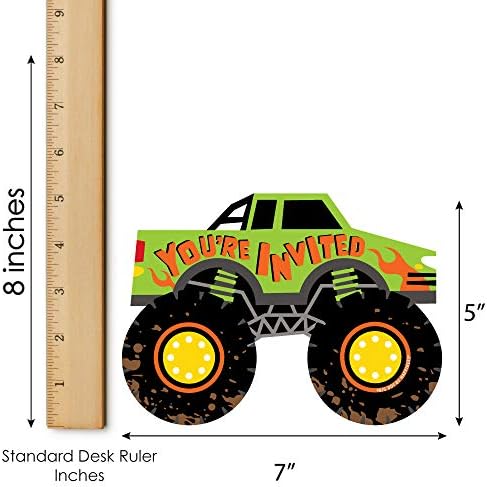Big Dot Of Happiness Monster Truck Invitation Set Of 12