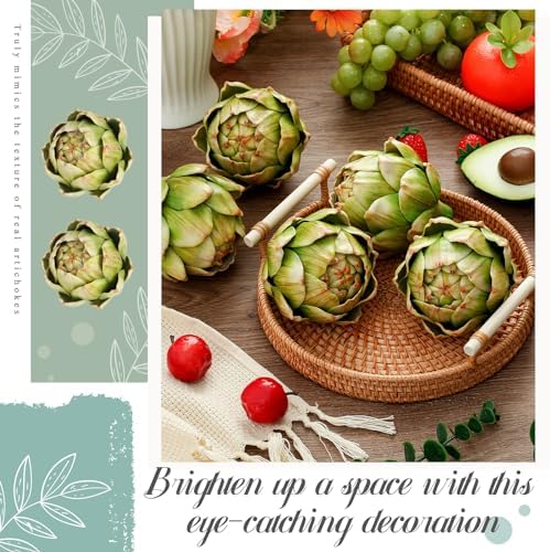 Timgle 12 Pcs Large Green Artificial Artichokes Decor