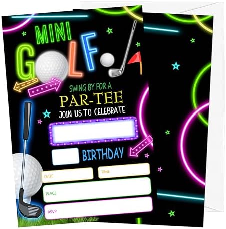 Gsauto Golf Birthday Invitations Set of 20 with Envelopes